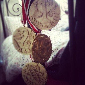 Beautiful medals designed by Tuck Shop (aka Lynn Allingham)