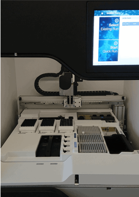 Internal view of a PacBio SequelI IIe sequencer