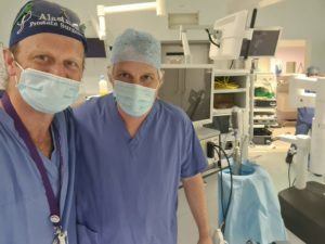 Prostate surgeon Alastair and Iain in OR